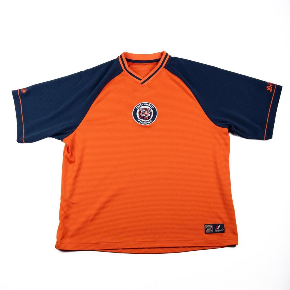 Vintage Y2K Detroit Tigers Jersey Mens XL Orange Majestic Cooperstown MLB